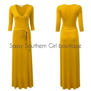 🆕⭐ Yellow wrap maxi dress